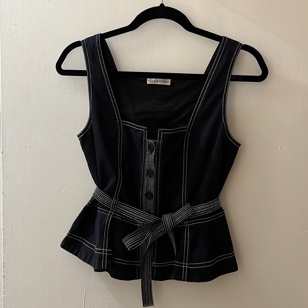 Ulla Johnson cotton twill peplum top - 2 - Picture 4 of 11